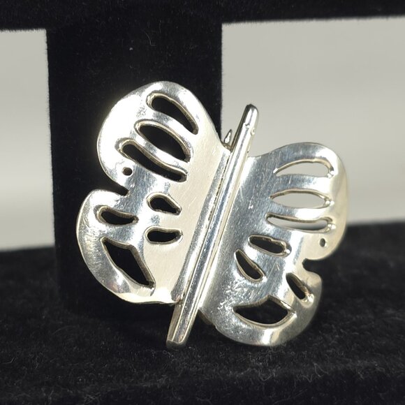 Vintage Taxco Butterfly Sterling Silver Brooch Mexico - Picture 3 of 8